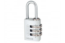 ABUS Mechanical 145/20 20mm Aluminium Combination Padlock Silver 46574