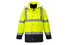 S471 Hi-Vis 4-in-1 Contrast Traffic Jacket Yellow/Navy Large