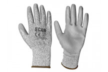 Scan Grey PU Coated Cut 3 Gloves - XL (Size 10)