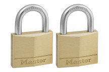 Master Lock Solid Brass 40mm Padlock 4-Pin - Keyed Alike x 2