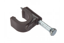 ForgeFix Cable Clip Round Coax Brown 6-7mm Box 100