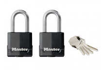 Master Lock Excell Weather Tough 45mm Padlock 4-Pin - Keyed Alike x 2