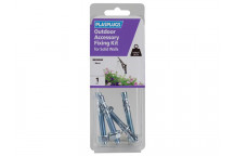 Plasplugs Outdoor Accessory Fixing Kit for Solid Walls