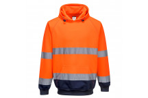 B316 Two-Tone Hooded Sweatshirt Orange/Navy Large