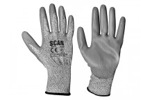 Scan Grey PU Coated Cut 3 Gloves - XXL (Size 11)