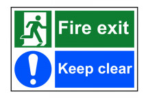 Scan Fire Exit Keep Clear - PVC 300 x 200mm