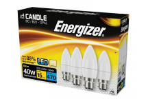 LED BC (B22) Opal Candle Non-Dimmable Bulb, Warm White 470 lm 5.9W (4 Pack)