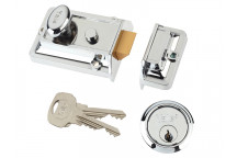 Yale Locks P77 Traditional Nightlatch 60mm Backset Chrome Finish Box