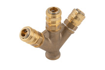 3/8\" BSPP Female Triple Outlet Connector