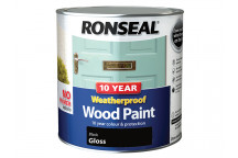 Ronseal 10 Year Weatherproof Wood Paint Black Gloss 2.5 litre