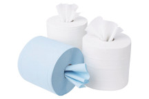 2 Ply Embossed Standard Grade White 6 Centrefeed Rolls x 400 Sheets
