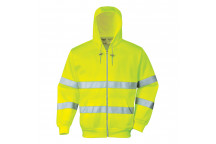 B305 Hi-Vis Zip Front Hoodie Yellow Small