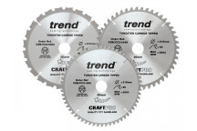 Trend CraftPro Mitre Saw Blade 216 x 30mm x 24T/48T/60T (Pack 3)