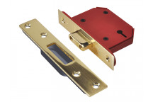 UNION StrongBOLT 2103S 3 Lever Mortice Deadlock Polished Brass 81mm 3in Visi