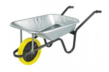 Walsall 85L Galvanised Heavy-Duty Builders Wheelbarrow - Puncture Proof