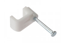 ForgeFix Cable Clip Flat White 1mm Box 100