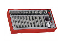 Teng TTHEX23 Metric Hex Bit Socket Set, 23 Piece - 1/2in Drive