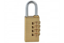 Faithfull Brass Combination Padlock 28mm