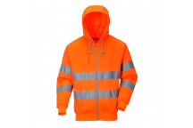 B305 Hi-Vis Zip Front Hoodie Orange Large