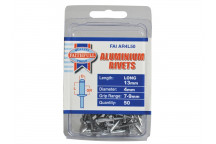 Faithfull Aluminium Rivets 4 x 13mm Long Pre-Pack of 50