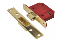 UNION StrongBOLT 2100S BS 5 Lever Mortice Deadlock 68mm 2.5in Satin Brass Visi