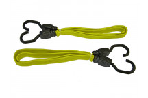 Faithfull Flat Bungee Cord 90cm (36in) Yellow 2 Piece