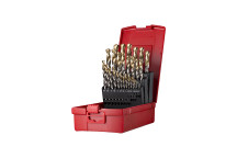 Set 206 (A002 x 29) HSS TiN-Tip Straight Shank Jobber Drill, Plastic Case (A095)