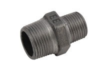 1\"X1/2\" BSPT MALE HEX NIPPLE BLACK