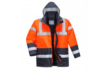 S466 Hi-Vis Contrast Traffic Jacket Red/Navy 3 XL