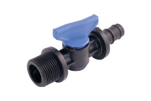 1/2\" BSPP Plastic Ball Valve 20mm Hose ID