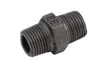 1.1/2\"BSPT EQUAL MALE HEX NIPPLE BLACK