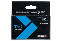 Arrow T50 Staples Stainless Steel 506SS 10mm (3/8in) Box 1000