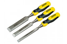 Stanley Tools DYNAGRIP Bevel Edge Chisel with Strike Cap Set, 3 Piece