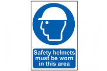 Scan Safety Helmets Must Be Worn In This Area - PVC 400 x 600mm