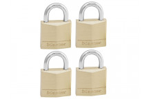 Master Lock Solid Brass 30mm Padlock 4-Pin - Keyed Alike x 4