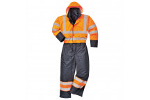 S485 Hi-Vis Contrast Coverall - Lined Orange/Navy Large