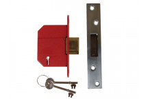 UNION StrongBOLT 2100S BS 5 Lever Mortice Deadlock 81mm 3in Satin Chrome Box