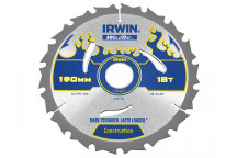 IRWIN Weldtec Circular Saw Blade 190 x 30mm x 18T ATB