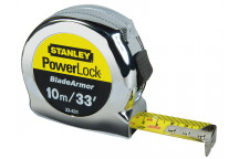 Stanley Tools PowerLock BladeArmor Pocket Tape 10m/33ft (Width 25mm)