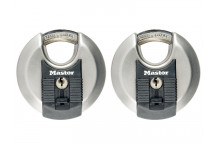 Master Lock Excell Stainless Steel Discus 70mm Padlock Keyed Alike x 2