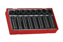 Teng TT9116 Regular/Deep Impact Socket Set, 16 Piece- 1/2in Drive