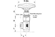 1/4\" Stop & Control Valve - Angled Ports ASCF 1/4R