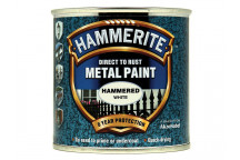 Hammerite Direct to Rust Hammered Finish Metal Paint White 250ml