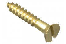 ForgeFix Wood Screw Slotted Raised Head ST Solid Brass 1in x 8 Forge Pack 16