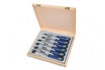 IRWIN Marples  M444 Bevel Edge Chisel Blue Chip Handle Set, 6 Piece