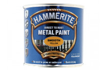 Hammerite Direct to Rust Smooth Finish Metal Paint Yellow 250ml