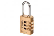 ABUS 165/20 20mm Solid Brass Body Combination Padlock (3-Digit) Carded