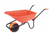 Walsall 90L Orange Polypropylene Wheelbarrow - Duraball