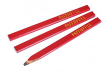 Faithfull Carpenter\'s Pencils - Red / Medium (Pack 3)