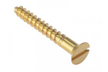 ForgeFix Wood Screw Slotted CSK Solid Brass 1.1/2in x 8 Box 200